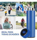 Garrafinha Térmica Inox Squeeze Água Gelada Display Digital Cor Branco