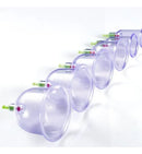 Kit 12 Ventosas Com Bomba Ventosa Terapia Massoterapia