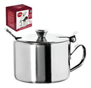 Açucareiro Inox Com Tampa Colher Pote Açucar 450ml Premium