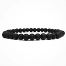 Kit 3 Pulseiras Masculinas Couro + Bolinha Preta Fos 18.5 cm