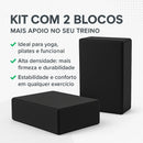 Kit c/ 2 Blocos de Yoga Para Exercícios Alongamento Pilates Meditação Tijolo Funcional Alongamento Ioga Cor Preto Jcanova Store