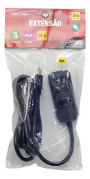Extensão 3 Tomadas Tripolar 20a 5m Preto Force Line