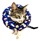 Colar Cone Elizabetano Macio Ajustável - Gatos E Azul P