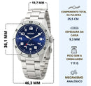 Relógio de pulso Orient MBSS1155A com corria de aço inoxidável cor prata fondo azul-escuro
