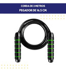 Vittak Corda De Pular Cross 3 Metros Ajustável Silicone Fit Treino Academia Cor Verde