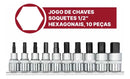 Jogo Chaves Soquete 1/2 Pol. 10 Peças - R62558010 Gedore Red