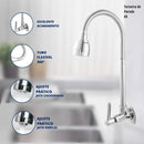 Torneira Parede Gourmet Flexível Chuveirinho Cozinha Prateado Brilhante