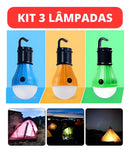 Kit 3 Lâmpadas Camping Led Pesca Barraca Lanterna Pilha Top Cor Sortida