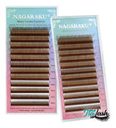 Cílios Nagaraku Fios Y Marrom Volume Brasileiro 0.07 D Mix 8/14mm Cor Marrom
