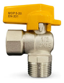 Válvula De Gás Esfera Angular 90° Rosca 1/2 Macho/femea