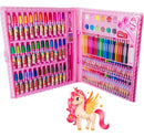 Kit Escolar Menina Mano Thor Maleta Pintura 150 Peças Mundo Dos Unicórnios Para Colorir Canetinhas Hidrográficas Jumbo Lápis Cor Giz Cera Tinta Aquarela Cola Apontador Tesoura Régua Clips Pincel