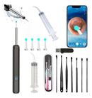 Limpador de cera ouvido pinças lanterna seringa preto Kit 9 em 1 câmera otoscópio