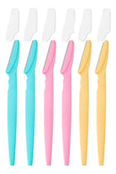 Kit 6 Navalhas para Sobrancelha e Rosto – Lâminas em Aço Inoxidável com Cabo Antiderrapante, Precisão para Depilação Facial, Buço e Corpo