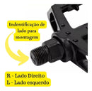 Pedal Alumínio Plataforma Bicicleta Bike Rosca Grossa 9/16 Mtb Preto com Refletores