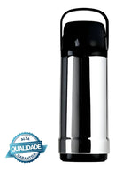 Garrafa Térmica Café Chá 1litro Invicta Metalizada C Alça Cor Prata