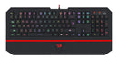 Teclado Redragon Karura QWERTY português Brasil cor preto e vermelho com luz de 7 cores
