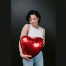 Balão Metalizado Aljatec decoração festa 25 unidades 45cm coração vermelho