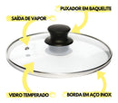 05 Tampa De Vidro Para Panelas Caçarolas Jogo 16 18 20 22 24