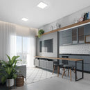 Painel Led Plafon Aluminio Sobrepor 12w 6500k Branco Frio 17cm Quadrado Avant