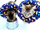 Colar Cone Elizabetano Macio Ajustável - Gatos E Azul P
