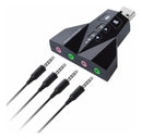 Adaptador USB 7.1 adaptador de áudio para laptop PC preto Nova Voo
