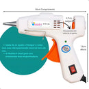 Pistola Aplicador Cola Quente 20w - Com 10 Bastões 30cm - Artesanato Bico Fino Para Bastão 7mm Botão Liga Desliga Modelo Sd-a601 Cor Branco Niadri Imports