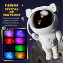 Luminária Astronauta Projetor Luz Galáxia Nebulosa Estrelas Cúpula Preto Estrutura Branco
