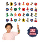 160 Tatuagem Temporária Infantil Fácil De Usar Herois Menino Cor Branco