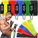 Kit 11 Extensor Elástico Treino Em Casa + Kit 5 Mini Band