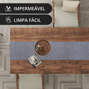 1 Caminho Trilho Mesa Impermeável Pvc Nápoli Cinza 42x140