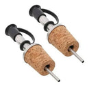 Kit 2 Bicos Dosador Inox Com Rolha E Tampa P Garrafas Azeite