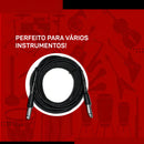 Kit 2 Cabo P10 P10 Mono Para Violão Guitarra Baixo 5m Metros