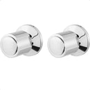 Kit 2 Acabamento Registro Volante Redondo Metal Padrão Deca Cromado Prateado