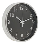 Relógio De Parede 30cm Para Cozinha, Sala - Prata E Preto