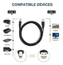 Cabo De Impressora Usb 2.0 Universal Para Epson Hp Samsung Cor Preto