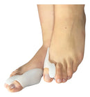 Par Corretor Protetor Dedão Joanete Silicone Halux Pés Cor Branco Tamanho 7CM