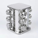 Porta Tempero Giratório Inox 12 Potes Vidro Dosador Cozinha