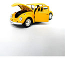 Carrinho De Ferro Fusca Clássico 1/32 Miniatura Coleção Cor Amarelo
