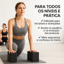 Kit c/ 2 Blocos de Yoga Para Exercícios Alongamento Pilates Meditação Tijolo Funcional Alongamento Ioga Cor Preto Jcanova Store