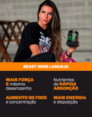 Pré-treino Beast 300g Sabor: Laranja - Ultra Concentrado - Promove Vasodilatação, Recuperação Energética, Aumento De Óxido Nítrico, Desintoxicação E Melhora De Concentração E Foco