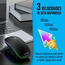 Mouse Sem Fio Bateria Recarregável Wireless 2.4ghz E Bluetooth Led Rgb Dpi Ajustavel Ergonômico Silencioso Para Pc Desktop Notebook Tablet Smartphone Casenn Branco