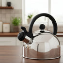 Chaleira Inox Indução Bule De Café Cha Com Apito 2 Litros Prateado