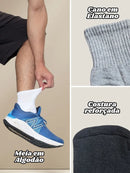 Kit 12 Pares Meias Masculina Cano Alto A Branco Básica 33-38