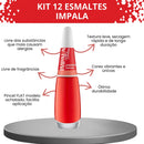 Kit 12 Esmaltes Impala Vermelhos Clássicos Mais Vendidos Vermelho