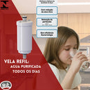 Filtro Copo Abs Com Refil Universal Para Torneira De Cozinha Prateado