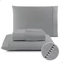 Lençol Casal 03 Peças C/elástico 200 Fios Toque M Cinza