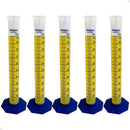 Kit 5 Proveta Graduada De Plástico 100ml Com Base - Nalgon