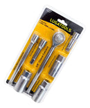 Jogo Chave AW145 Catraca E Soquete C/ 7 Peças Lugatools Plateado