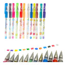 Kit 12 Canetas Gel Coloridas Perfumadas Glitter Neon Pastel