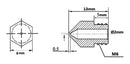 Kit 10 Bicos Mk8 Impressora 3d 0.2mm 0.3mm 0.4mm 0.6mm 0.8mm